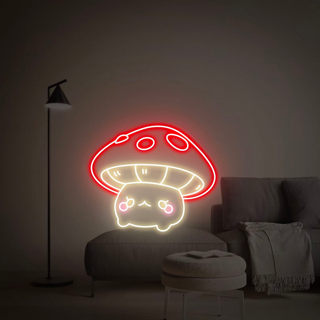 Custom Mushroom Anime Neon Sign Red