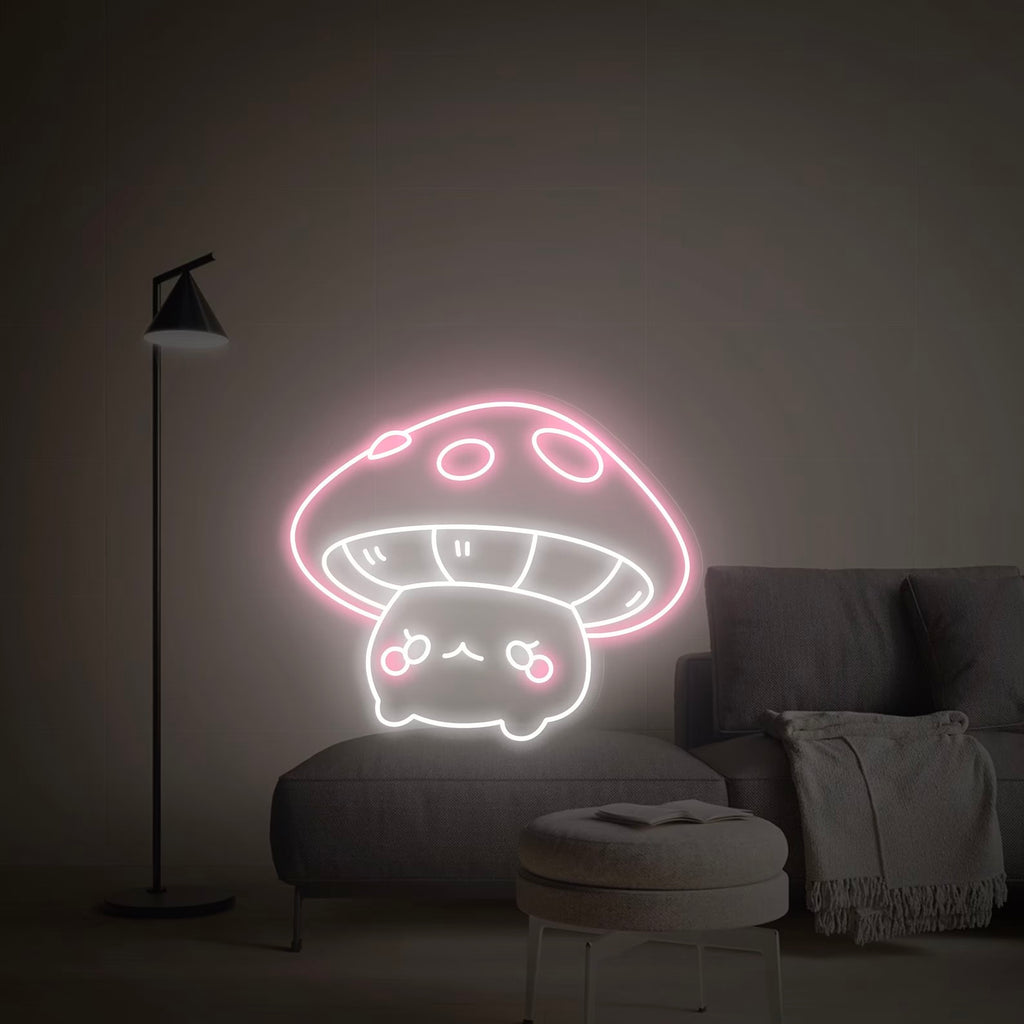 Custom Neon Sign Mushroom Anime Light Pink