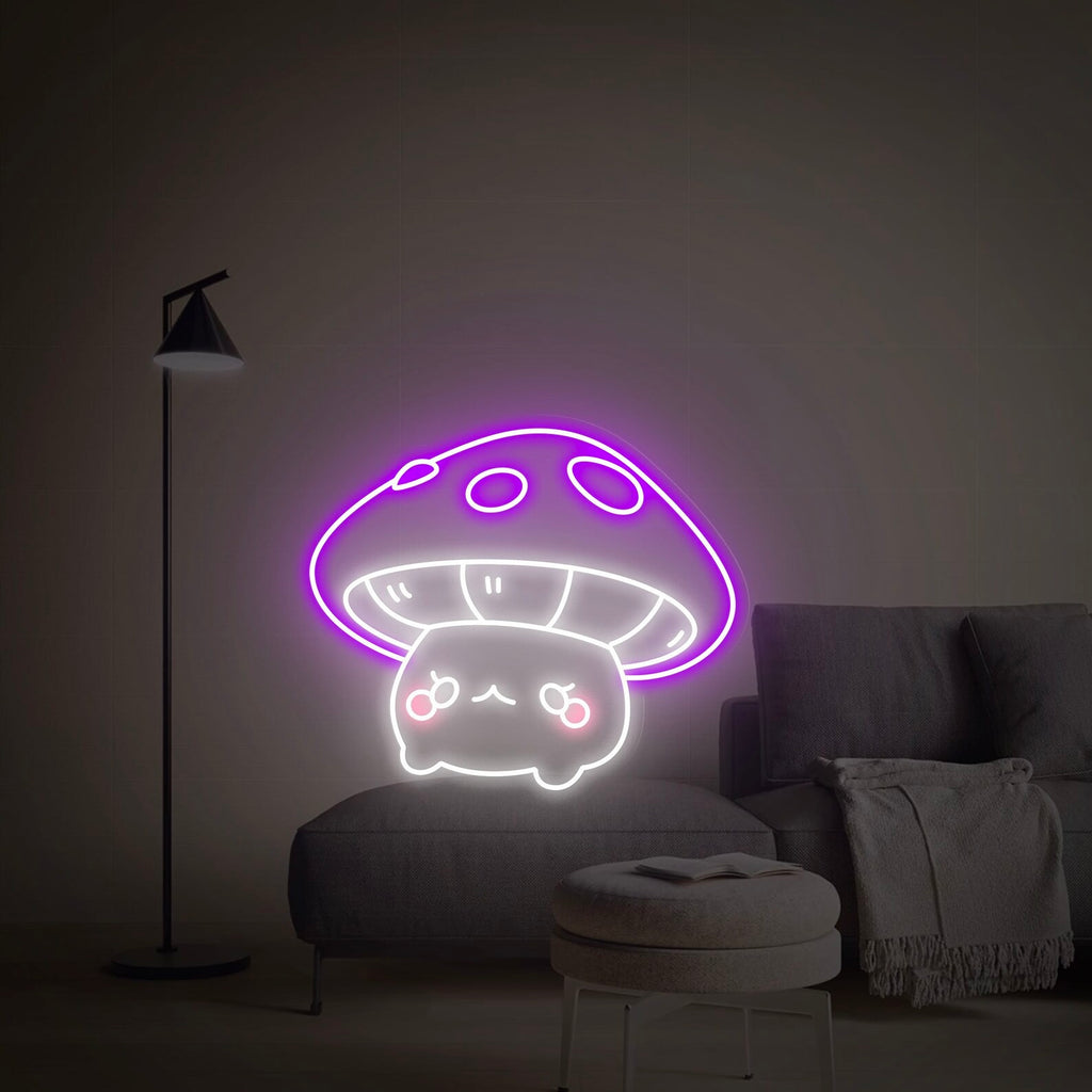 Cute Purple Mushroom Neon Sign For Birthday Gift