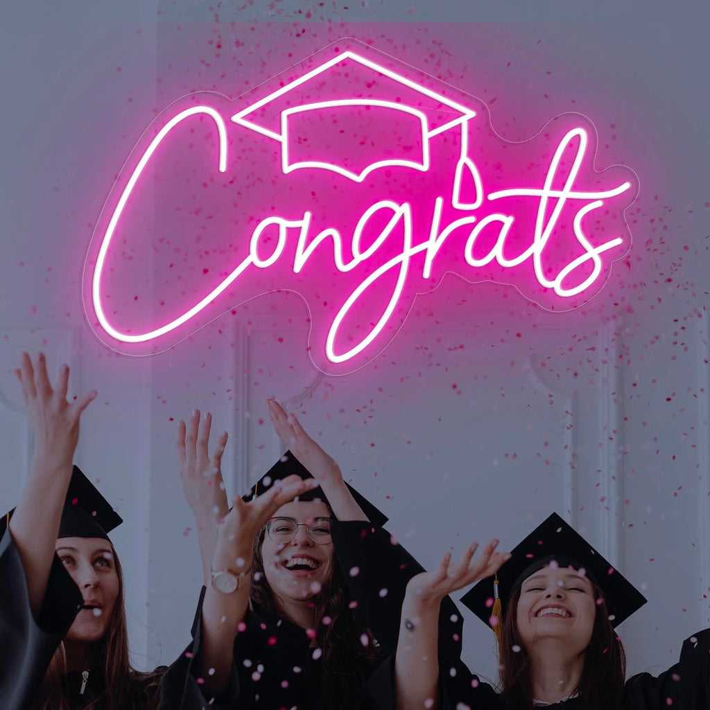 Neon Led Graduation Sign Congrats LED Neon Sign | Graduation Party Decor