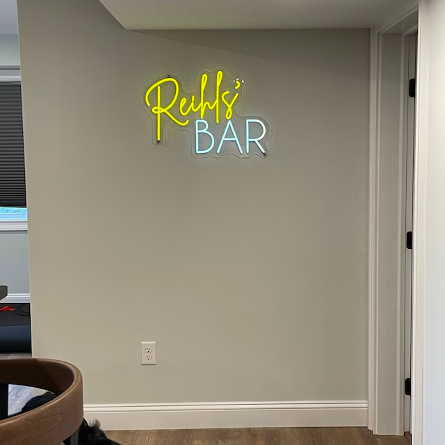 Bar Sign yellow and cool white
