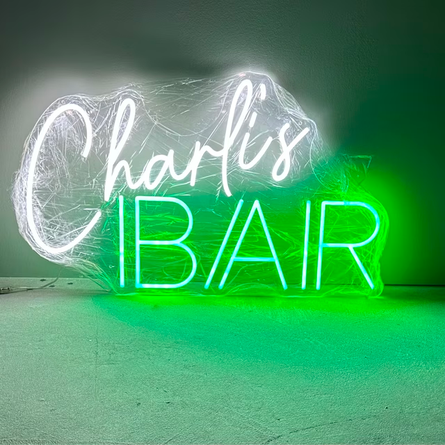 Bar Sign cool white and green