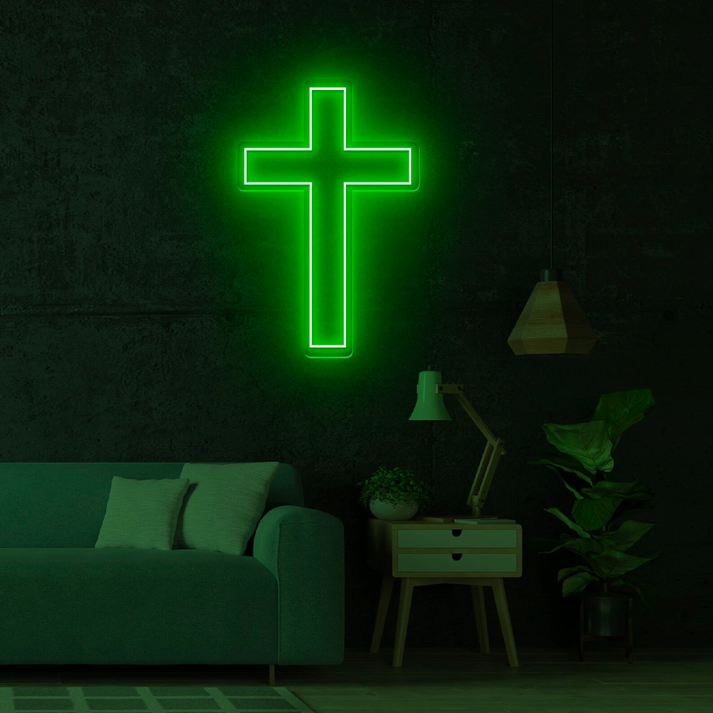 Green Church Neon Sign