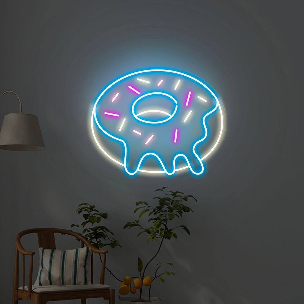 Donut Neon Sign in Blue