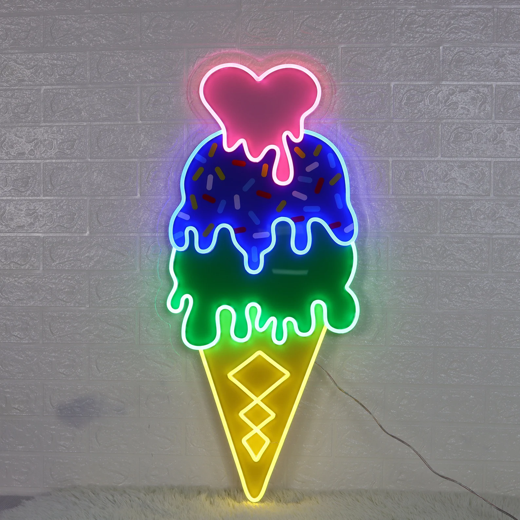 custom ice cream neon sign for gelato shop