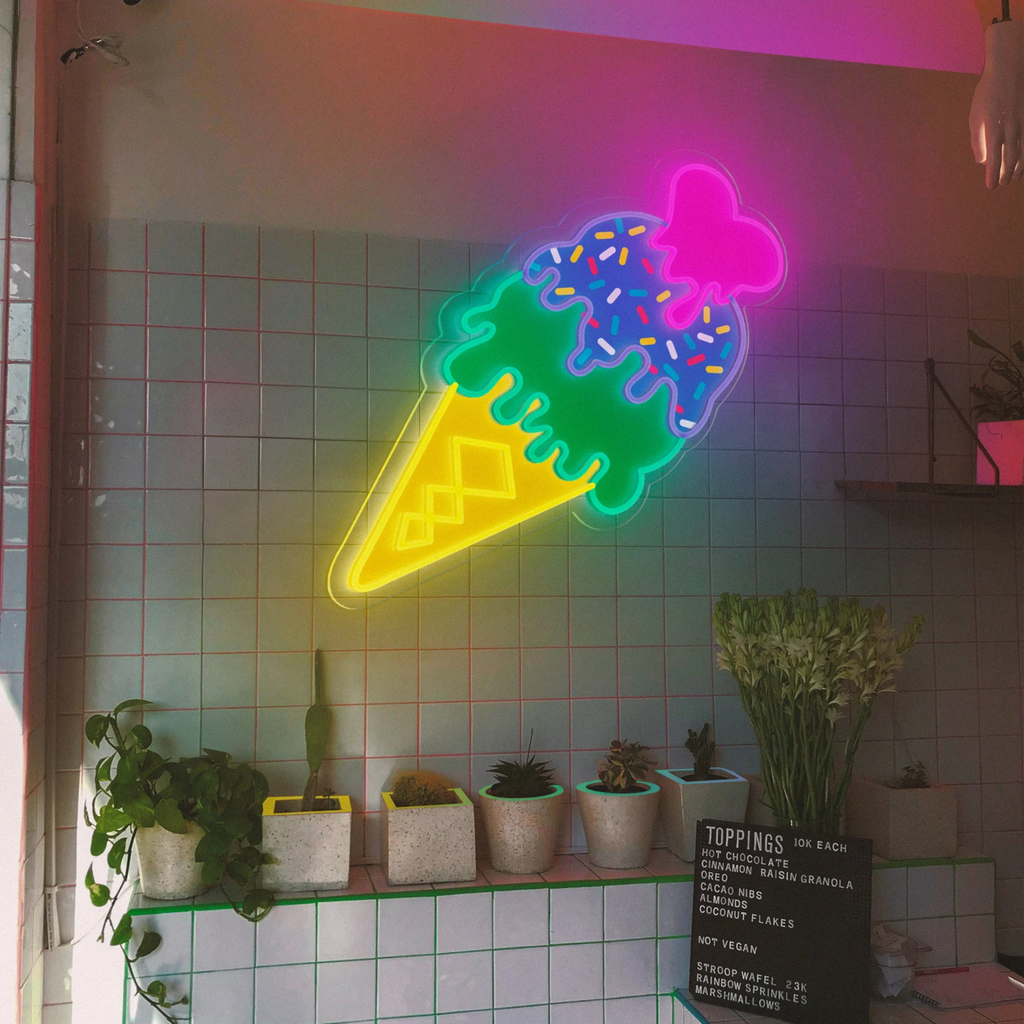 ice cream neon sign for gelato business