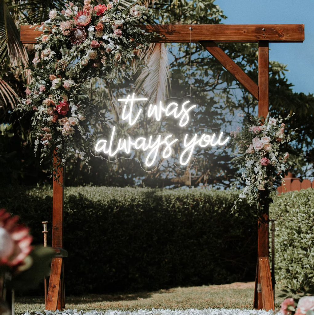 Custom wedding sign cool white it was always you