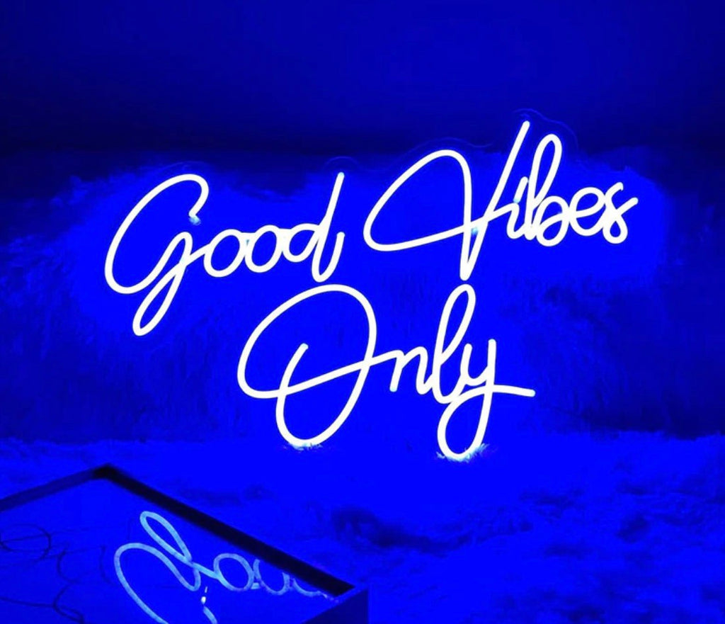 Good Vibes Only Neon Dark Blue