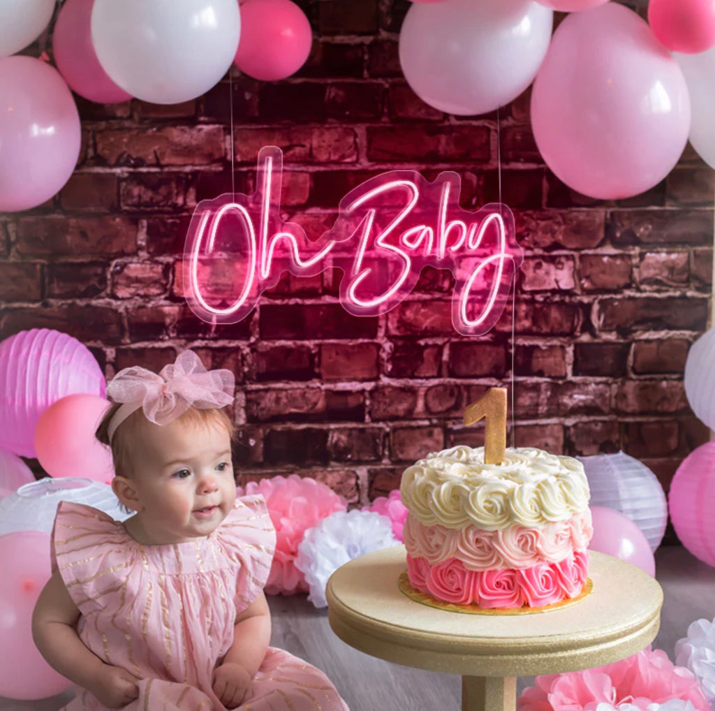 Oh Baby Neon Sign Baby Shower pink 