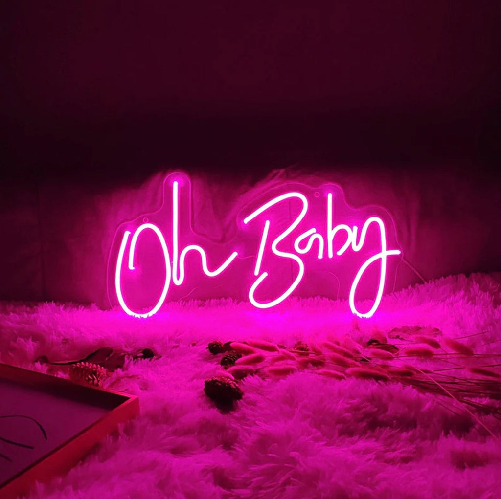 Custom Neon Sign Oh Baby Hot Pink Colour