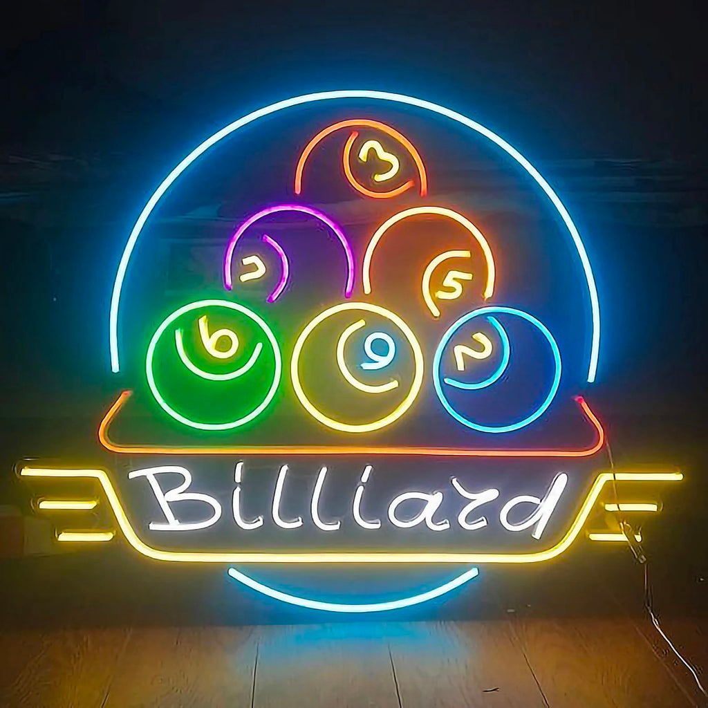 Billiards Logo Neon Sign