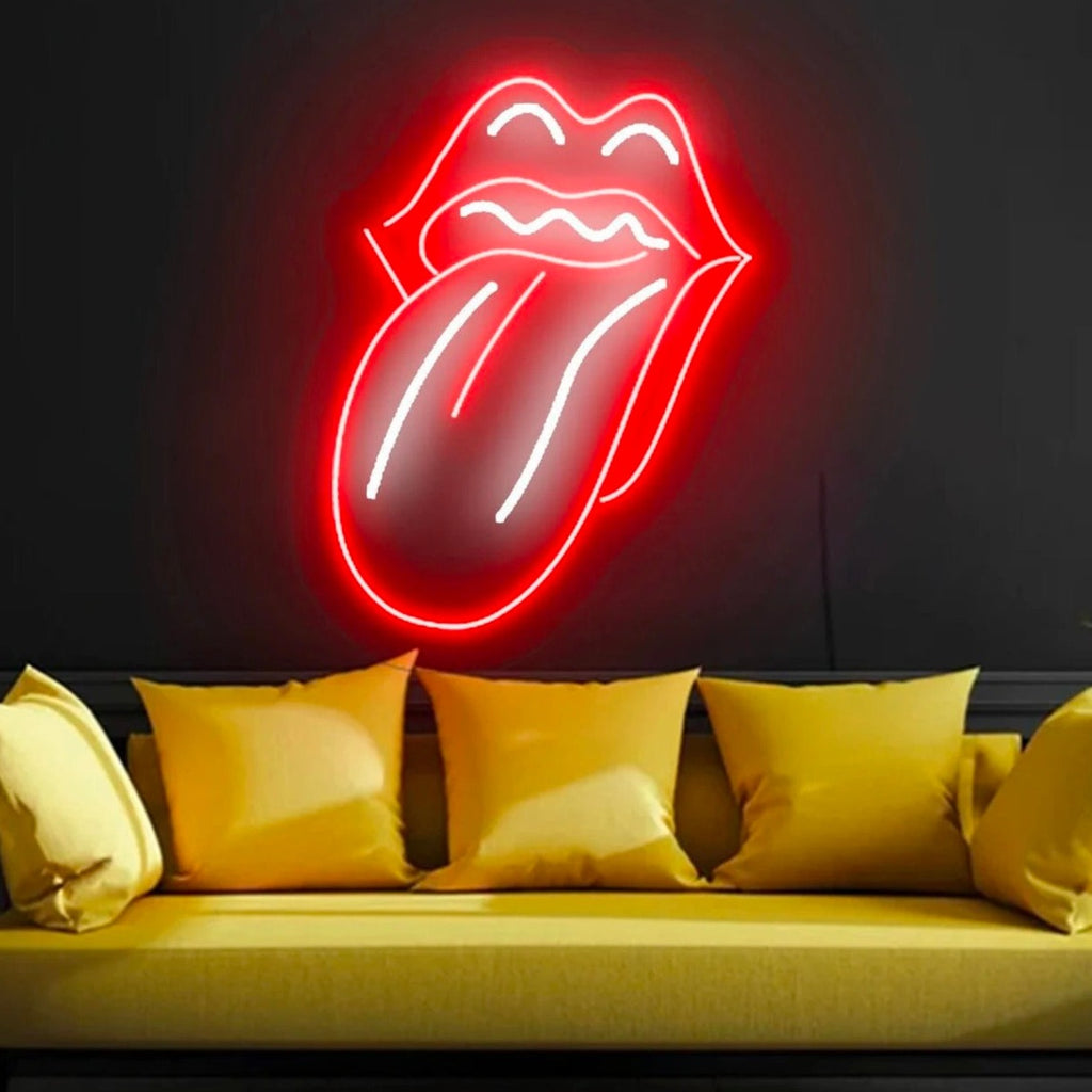 Mouth with Tongue sticking out Custom Neon Sign Red