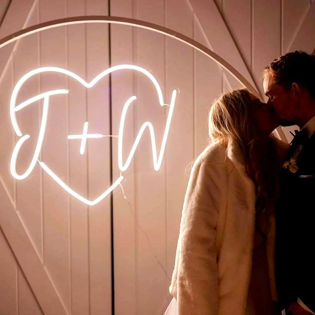 Wedding Backdrop Custom Neon Sign in Cool White